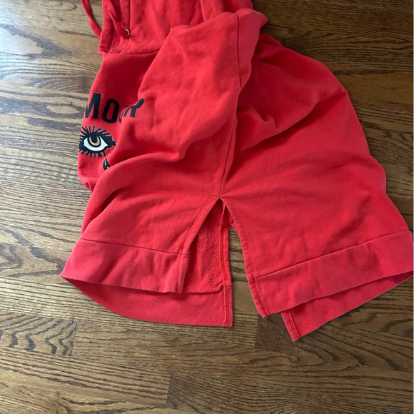 Betsey Johnson Performance L’Amour Red Graphic Hoodie Sweatshirt Size Large - Picture 4 of 6